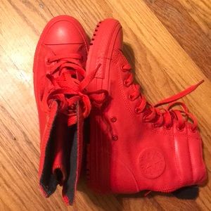 Converse red rain boots